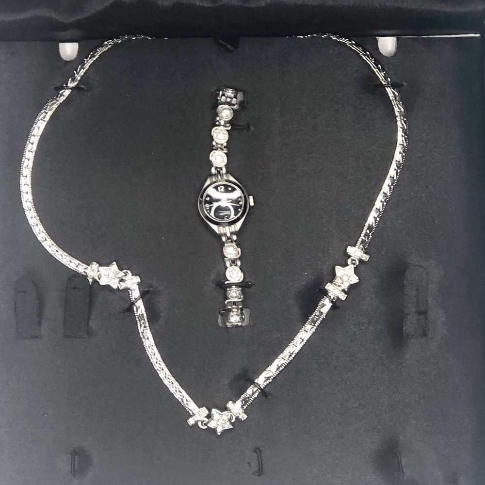 Fred Belay Silver Necklace and Matching Watch Set